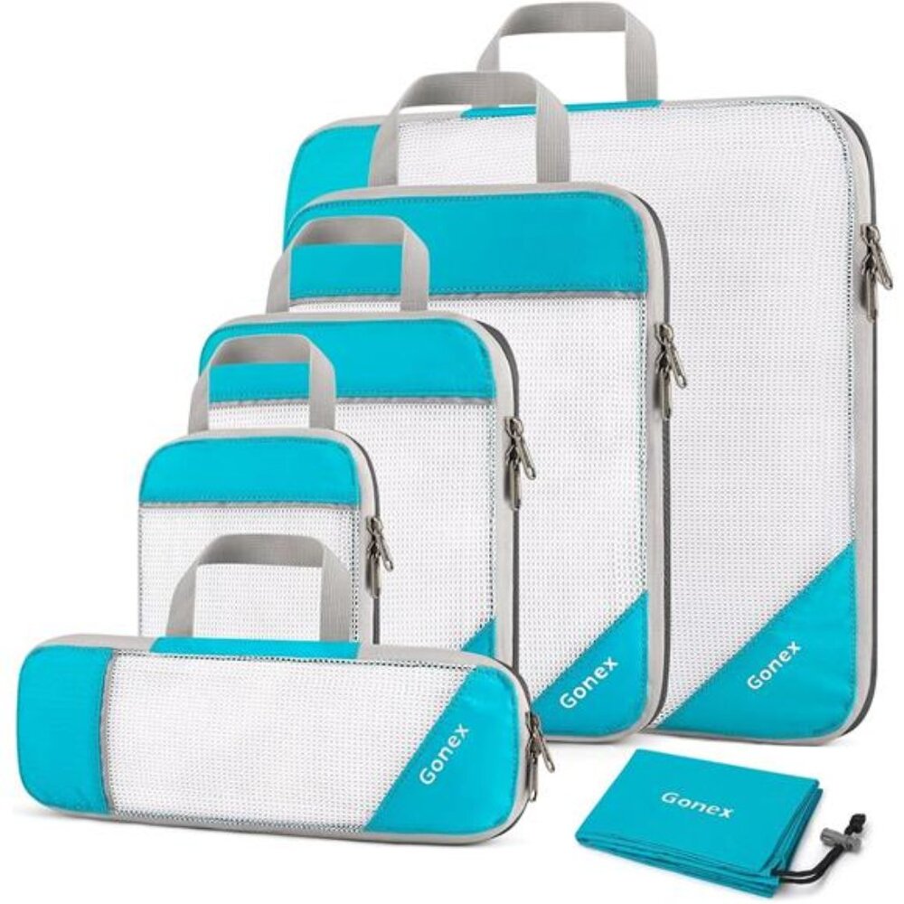Compression Packing Cubes, Gonex Extensible Storage Mesh Bags Organizers